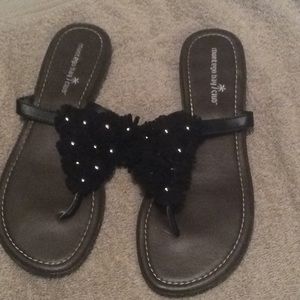 Black flip flops